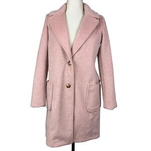 Old Navy Coat Womens XS Pink Mid Length Lined Classic Minimalist Old Money Soft